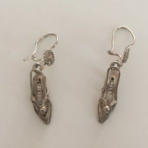 Silver shoe earrings